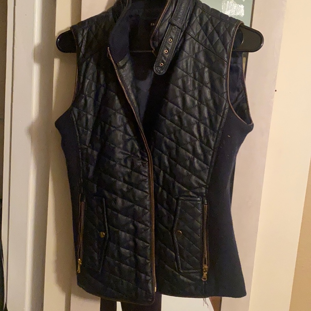 Leather blue vest